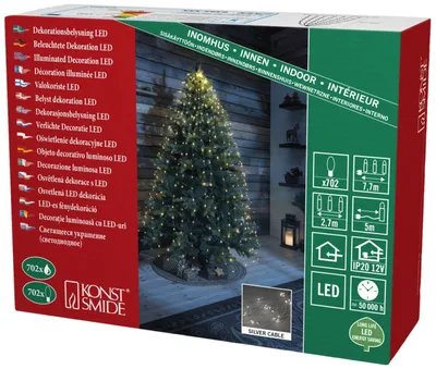 LED-Druppellametta, 26 Stränge, 702 warmweiße Dioden, 12 V