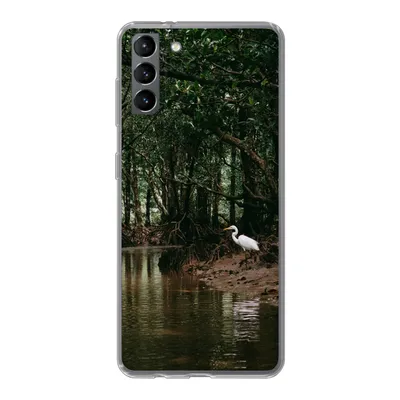 Produktbild von MuchoWow® Handyhülle Schutzhülle Hülle für Samsung Galaxy S21 Plus Reiher - Wald - See Silikon Softcase Handy Hülle - Handy-Tasche