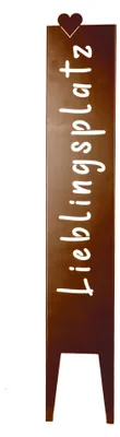 Produktbild von Gartenstecker 115 cm, Metallschild, Rostoptik, für Terrasse
