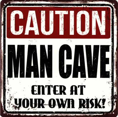 Produktbild von Moritz Retro Deko Blechschild Caution Man Cave Geschenk-Idee aus Metall Vintage-Design zur Dekoration