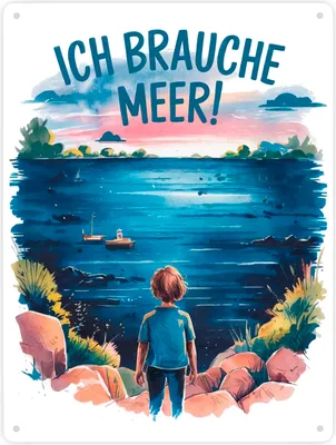 Produktbild von Ich brauche Meer! Metallschild XXL in 28x38 cm