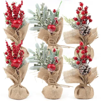Produktbild von Solidchoice – Set mit 6 kleinen Kunst-Weihnachtsbäumen zur Tischdekoration