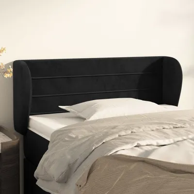 Produktbild von The Living Store Kopfteil mit Ohren Schwarz 83x23x78/88 cm Samt