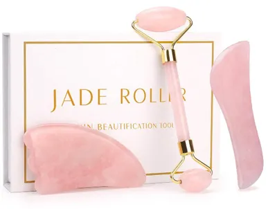 Image de Solidchoice - Coffret de 3 rouleaux de jade pour le massage du visage