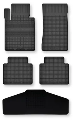 Produktbild von Gummi-Fußmatten + Tunnel für Mercedes EQC N293 2019- (SUV) – 5-tlg, Schwarz, Semi-Universal, angepasst – Wielganizator Semi-Universal