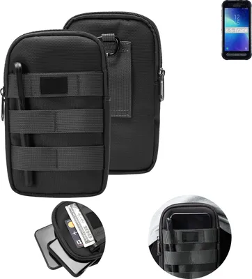 Produktbild von K-S-Trade Holster Gürtel Tasche kompatibel mit Samsung Galaxy XCover FieldPro Handy Tasche Schutz Hülle dunkel-grau viele Fächer, 1x