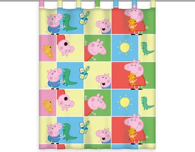Produktbild von Peppa Pig Wutz Gardine Vorhang Fertiggardine 140 x 175 cm blickdicht