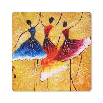 Produktbild von MuchoWow® Mauspad Mousepad Gemälde - Frauen - Kleid - Öl 20x20 cm - Mousepads - Maus Mat - Pad - Mausunterlage - Desk Mat - Bureauartikeln
