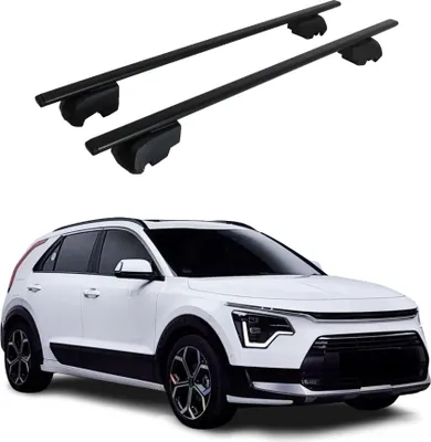 Image de Barres de toit Transversales Pour Kia Niro 2017-2021 ABE Fer Noir 2x