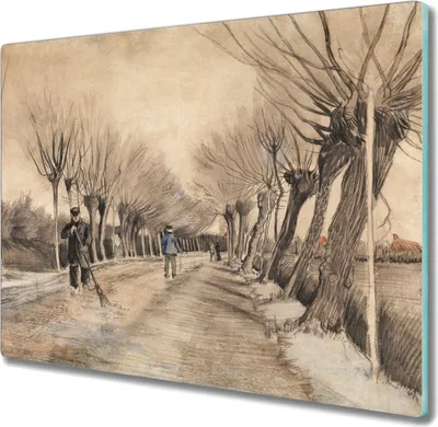 Produktbild von Coloray Kochplattenabdeckung Herdabdeckplatte 60x52 cm Hackbrett Schneidebrett Küchenbrett - Straße in Etten Van Gogh