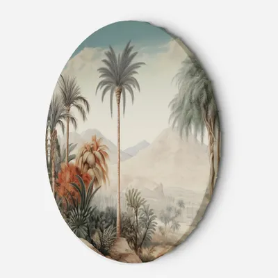Produktbild von Leinwandbild rund Tropische Landschaft 80x80 Feeby Grün bild für die wand bereit zum aufhängen