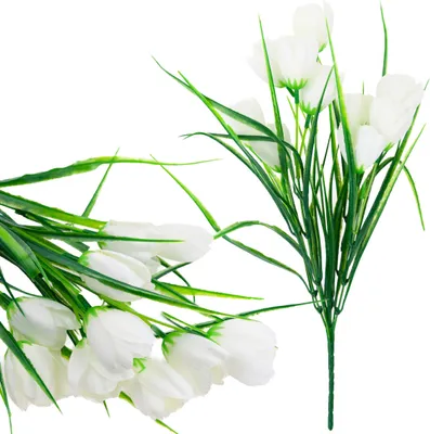 Image de Tulipes Bouquet Blanc Fleurs Artificielles En Bouquet Tulipes Décoration