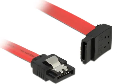 Produktbild von DeLOCK SATA III/SATA III, 0.2 m, 0,2 m, SATA III, SATA 7-pin, SATA 7-pin, Männlich/Männlich, Schwarz, Rot
