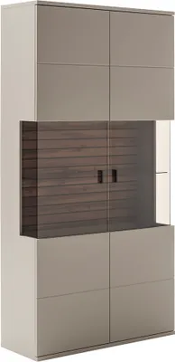 Produktbild von Vitrinenschrank in grau mit Eiche LIEZEN-05