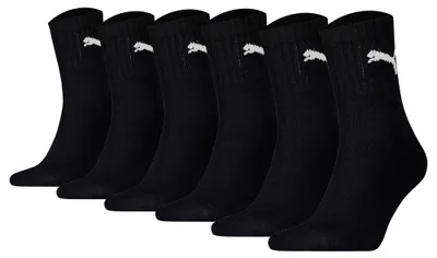Produktbild von PUMA Uni Sportsocken, 6 Paar - Short Crew Socks, Tennissocken, einfarbig Schwarz 35-38
