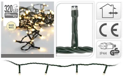 Productafbeelding van Kerst Ledverlichting 320 LED warm wit 24 meter buiten Nampook