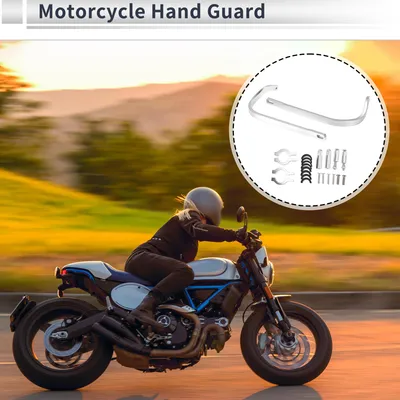 Produktbild von 1 Satz Universal Hand Guard Knuckle Guard Protector für Motorr?der Handguard K?lteschutz Winddicht Regendicht Silberfarbene Aluminiumlegierung
