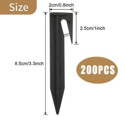 Imagen del producto de Anclajes de plástico, 200 unidades, para cables de delimitación, para uso en jardines