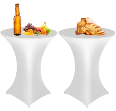 2 Stretch-Tischdecken, 80 x 110 cm, elastisch, für runde Tische