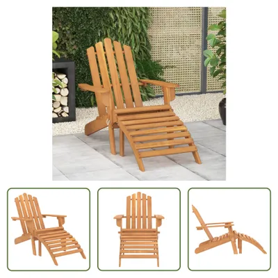 Produktbild von The Living Store Adirondack-Gartenstuhl mit Fußstütze Massivholz Akazie