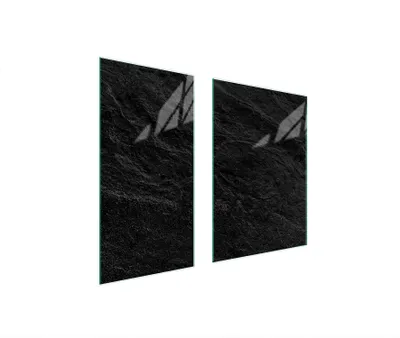 Immagine prodotto di Piastre copri fornelli 2 pezzi 75x52 Copri piano cottura in Vetroceramica tagliere in vetro ardesia nero