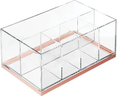 Produktbild von Make-up Organizer Aufbewahrung 6 Fächer Kunststoff mDesign Roségold Transparent