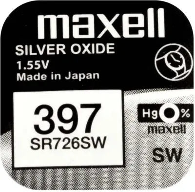 Obrázek produktu pro Stbrn knoflkov baterie MAXELL SR726 SW /AG2/ 397/, 1,55 V