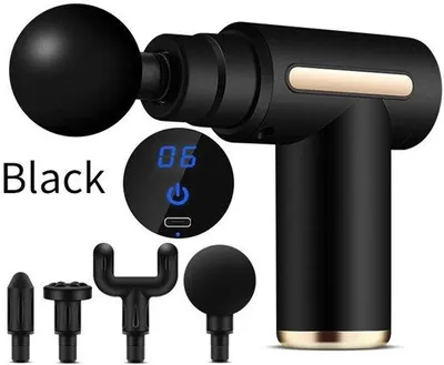 Productafbeelding van Elektrische massagepistool 4-in-1 met LCD-scherm, 5 snelheidsstanden en een 1000mAh-accu voor spierontspanning.