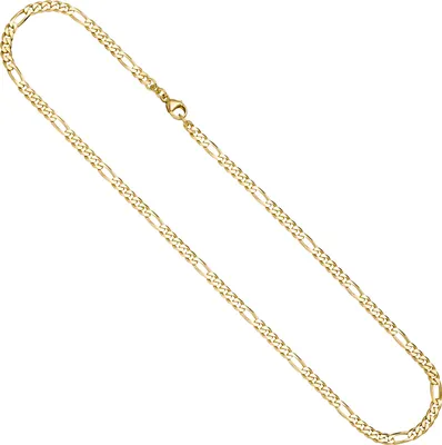 Produktbild von Figarokette 333 Gold Gelbgold massiv diamantiert 50 cm Kette Halskette