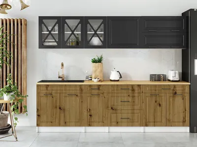 Obrázek produktu pro Kuchyňská linka TURID 260cm - Grafit + dub artisan