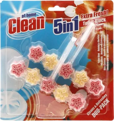 Immagine prodotto di A casa - Clean - Blocco per toilette - 5in1 Active - Floral Power - Neutralizza e pulisce - 2 blocchi - 1 pezzo