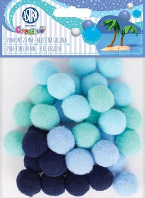 Produktbild von ASTRA 20 mm Pompoms - Blue Astra Creativo Lagoon