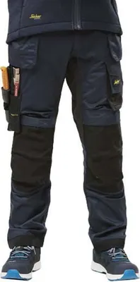 Immagine prodotto di Pantaloni da lavoro Snickers AllroundWork Stretch con tasche a marsupio, EN 14404 Blu navy-Nero-46