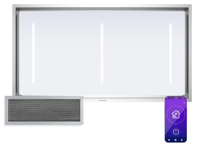 Obrázok produktu pre Klarstein LuxeAir digestor – prietok vzduchu 523 m³/h, energetická účinnosť A, Wi-Fi ovládanie, 120 W motor, dotykové ovládanie, LED osvetlenie, hliníkový tukový filter, ostrovček