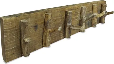 Image de The Living Store Portemanteau Vieux bois massif 60 x 15 cm