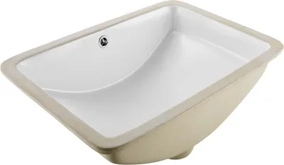 Produktbild von VEVOR Unterbauwaschbecken Handwaschbecken 530 x 375 mm rechteckiges Spülbecken aus Keramik mit Überlaufloch, moderne Unterbauspüle Küchenspüle für kleine Räume, Badezimmerwaschbecken Weiß