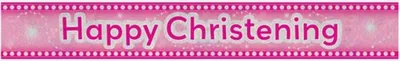 Produktbild von Amscan - holografisches Design - Fahne, Taufe SG28207 (2,7 m) (Pink)