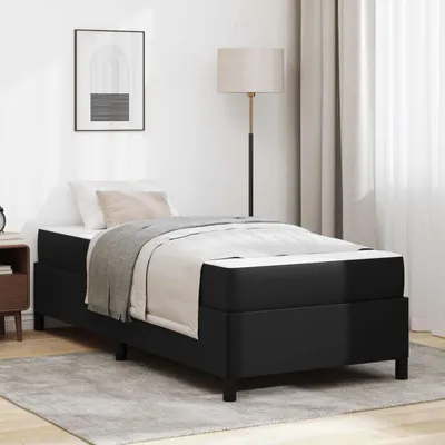 Produktbild von vidaXL Bettrahmen mit Matratze Schwarz 90 x 190 cm Stoff
