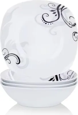 Image de Morencia Service 4 pièces - Céramique - Assiettes à dîner, creuses et à déjeuner - Blanc - Pour 4 personnes