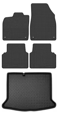 Productafbeelding van Rubberen automatten + kofferbakmat voor Cupra Born vanaf 2023 (hatchback) – 5-delig, zwart, op maat – Wielganizator