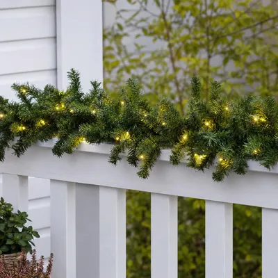 XXL 100 LED Girlande Tannengirlande Lichterkette 810 cm außen batteriebetrieben