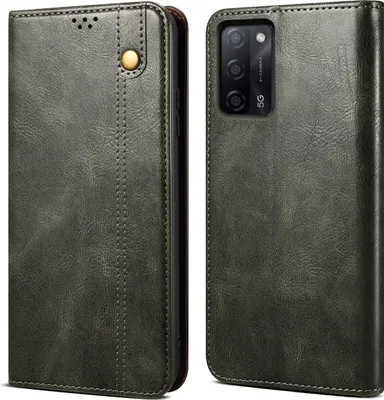 Produktbild von OPPO A55 5G Hülle, Leder Flip Brieftasche Schutzhülle für OPPO A55 5G Grün
