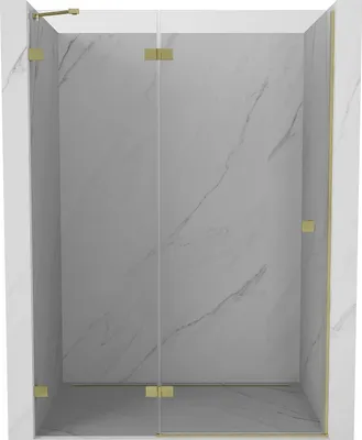 Zdjęcie produktu dla Mexen Lunar drzwi prysznicowe uchylne lewe 135 cm, transparent, złote szczotkowane - 834-135-000-55-00-L