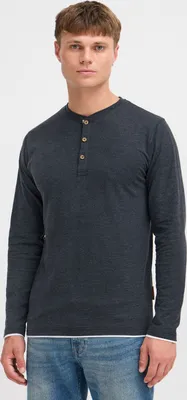 Produktbild von INDICODE IDGifford Herren Longsleeve Langarmshirt Shirt mit Grandad-Ausschnitt Baumwollmischung Regular fit