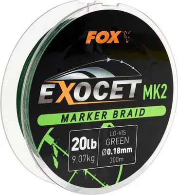 Image de Fox Exocet MK2 Marker Braid 300m 0.18mm 20lb Lo-Vis Green