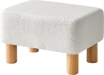 Produktbild von Rechteckige Fußbank 40cm weich Teddyfleece