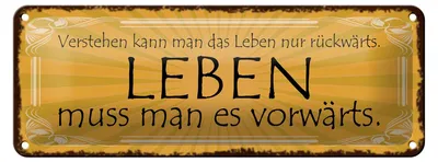 Produktbild von Blechschild Spruch 27x10cm Leben muss man es vorwärts Dekoration