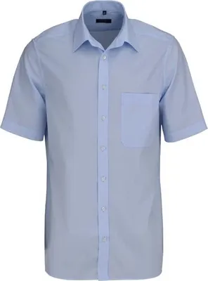 Produktbild von Eterna Hemd Kurzarm Comfort Fit weite Passform hellblau einfarbig Baumwolle
