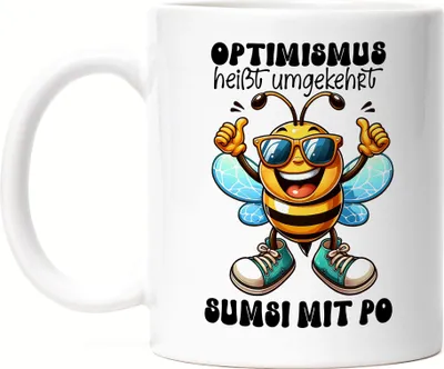 Produktbild von Optimismus Sumsi mit Po Biene Tasse Weiß Happy Büro Work Life Balance