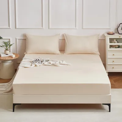 Immagine prodotto di Lenzuolo con angoli, 100% cotone, 140x200 cm, color beige